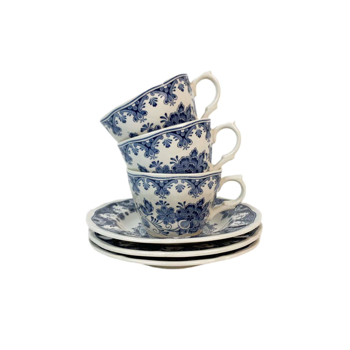 Blue Floral Tea Cup & Saucer Set