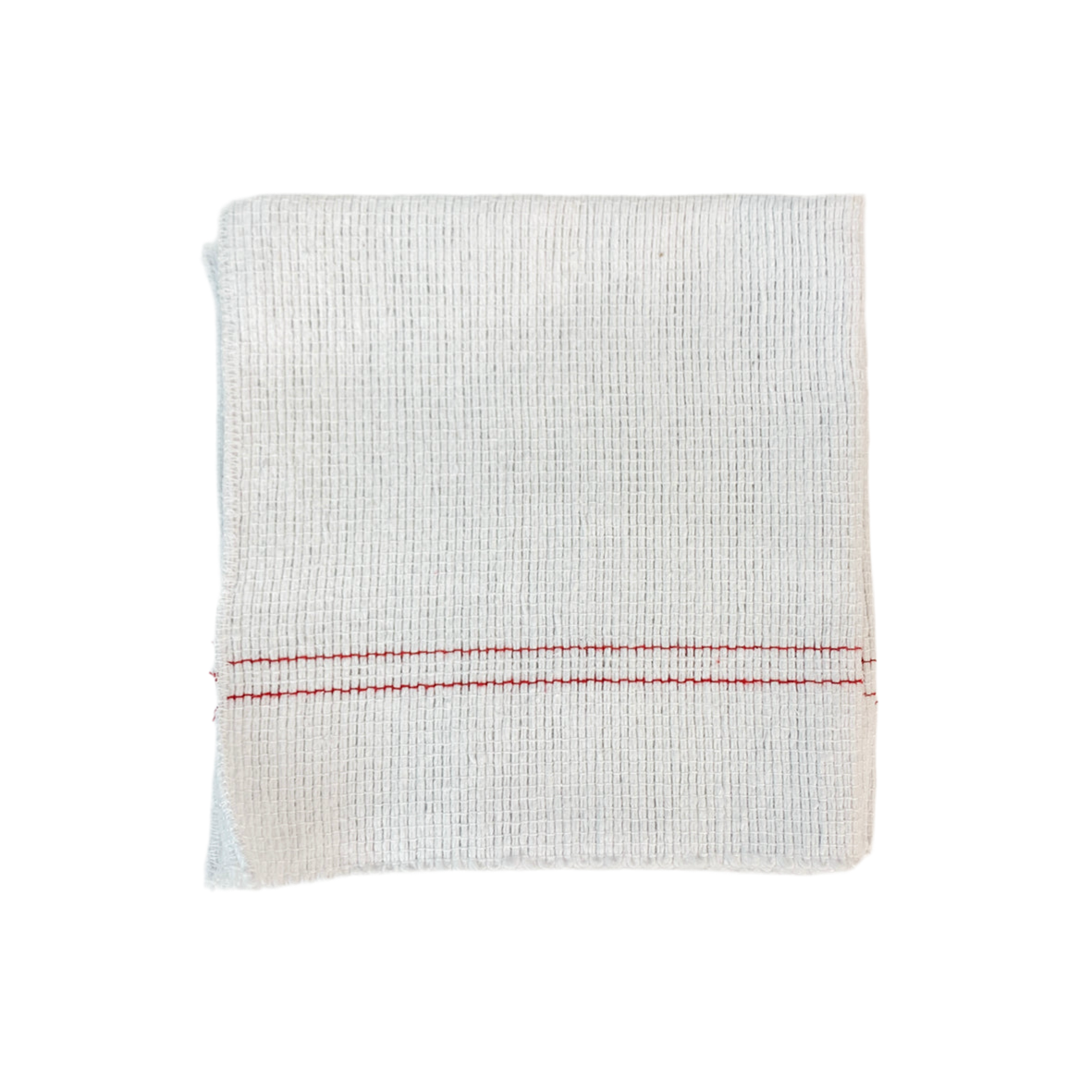 Set of Ribbed Tea Towels with Red Stripe