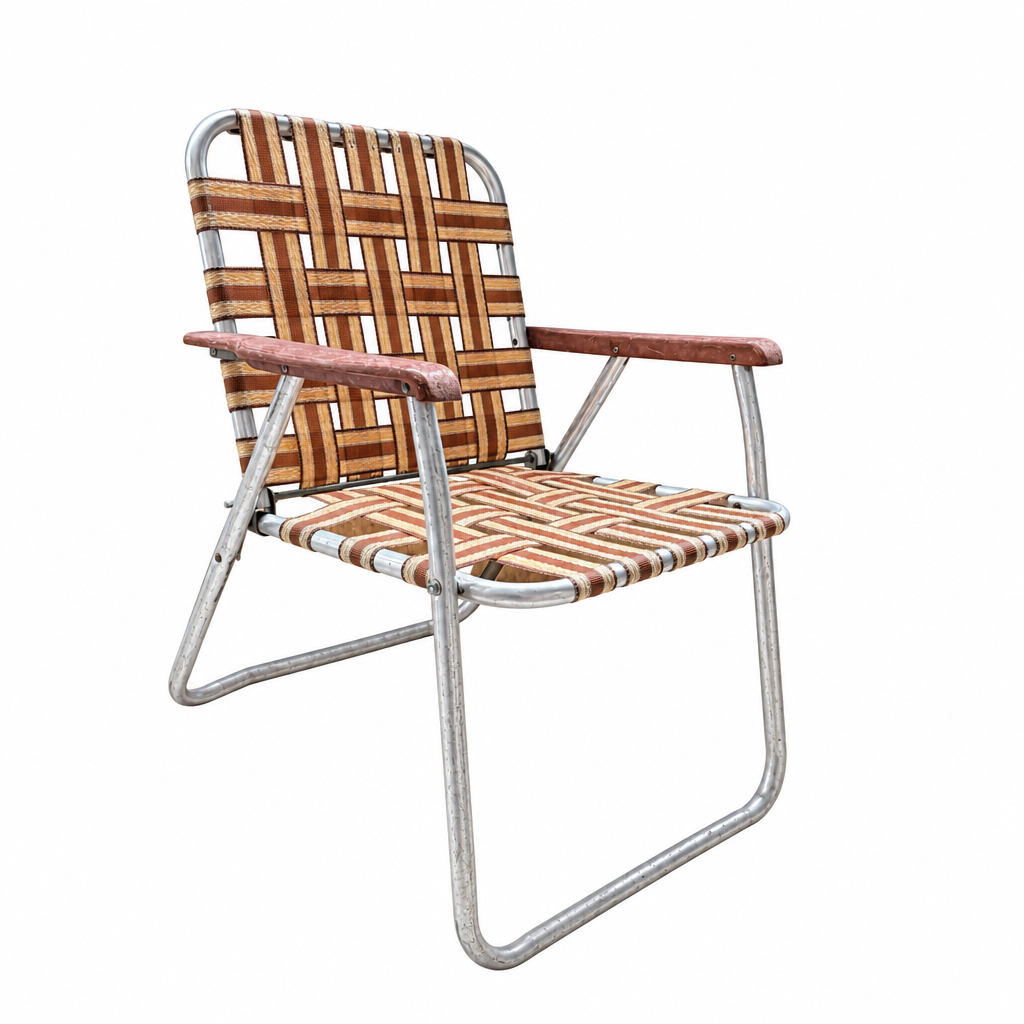 Vintage Aluminium Webbing Folding Chair