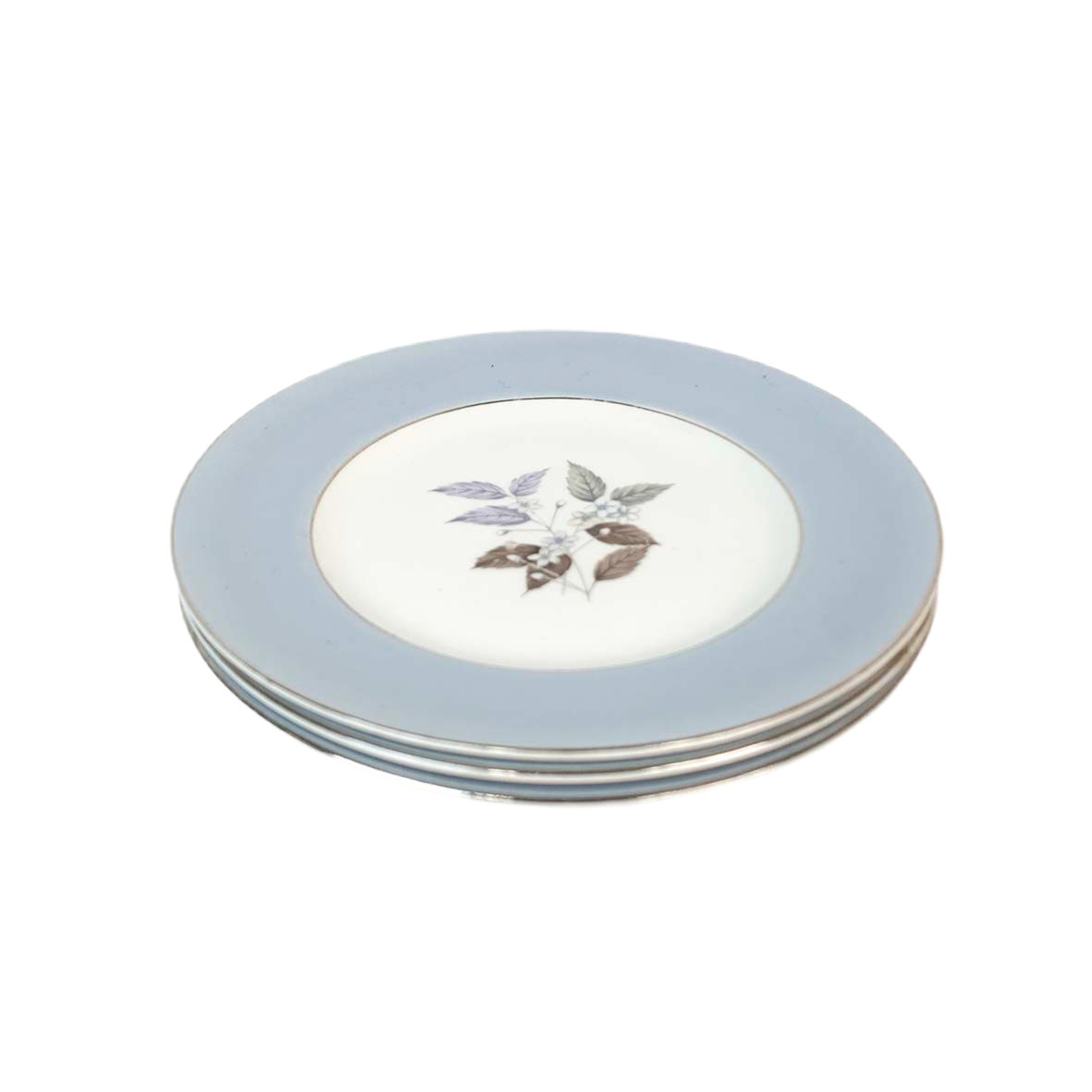 Lilac Flower & Leaf Cup, Saucer & Side Plate Set