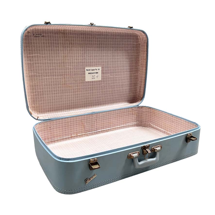 Vintage Dusty Blue Set of Suitcases #1