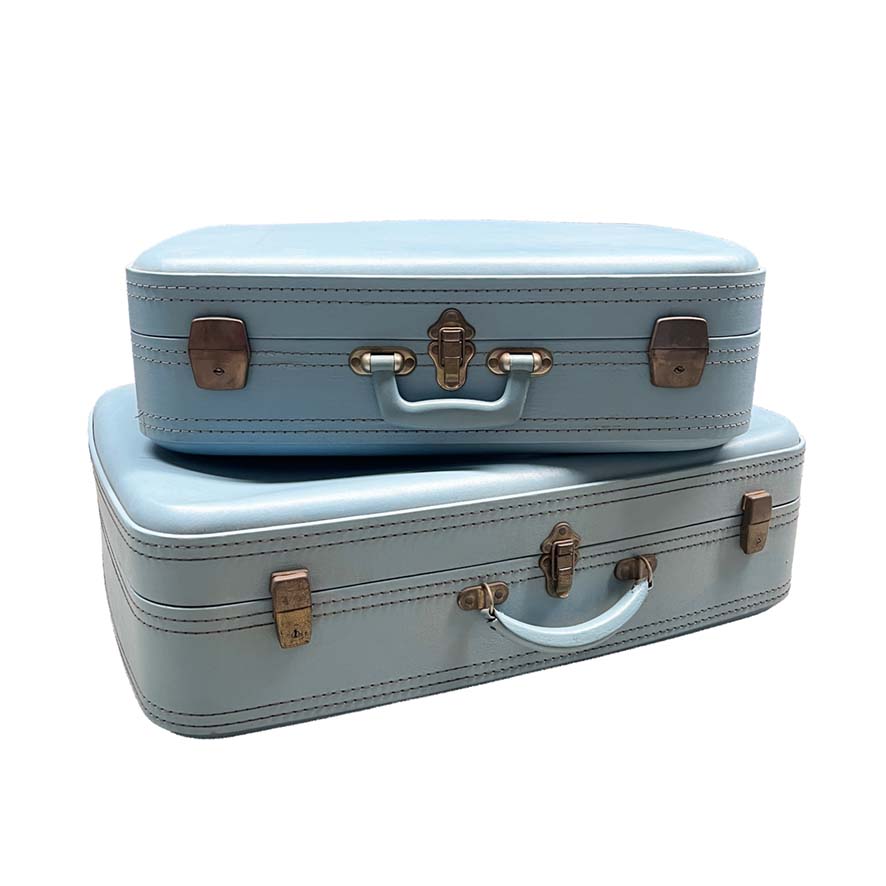 Vintage Dusty Blue Set of Suitcases #2