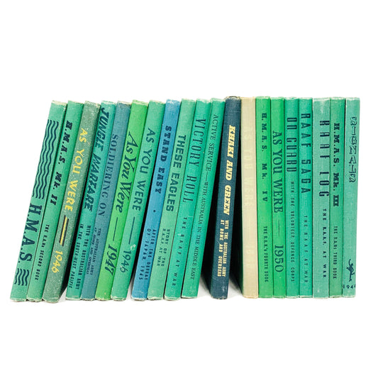 Set of Mid Century Green Hardback Books