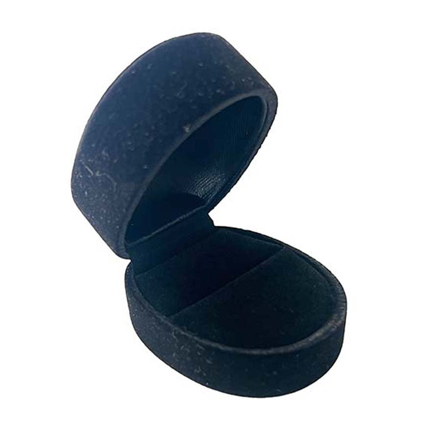 Round Black Velvet Ring Box