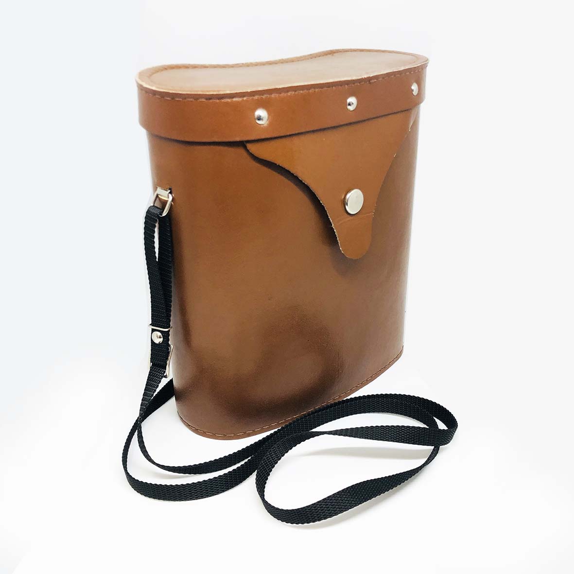 Grey Binoculars in Brown Leather Case
