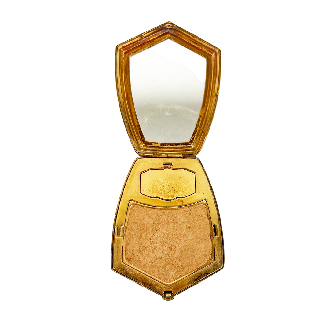 Turquoise & Gold Deco Compact