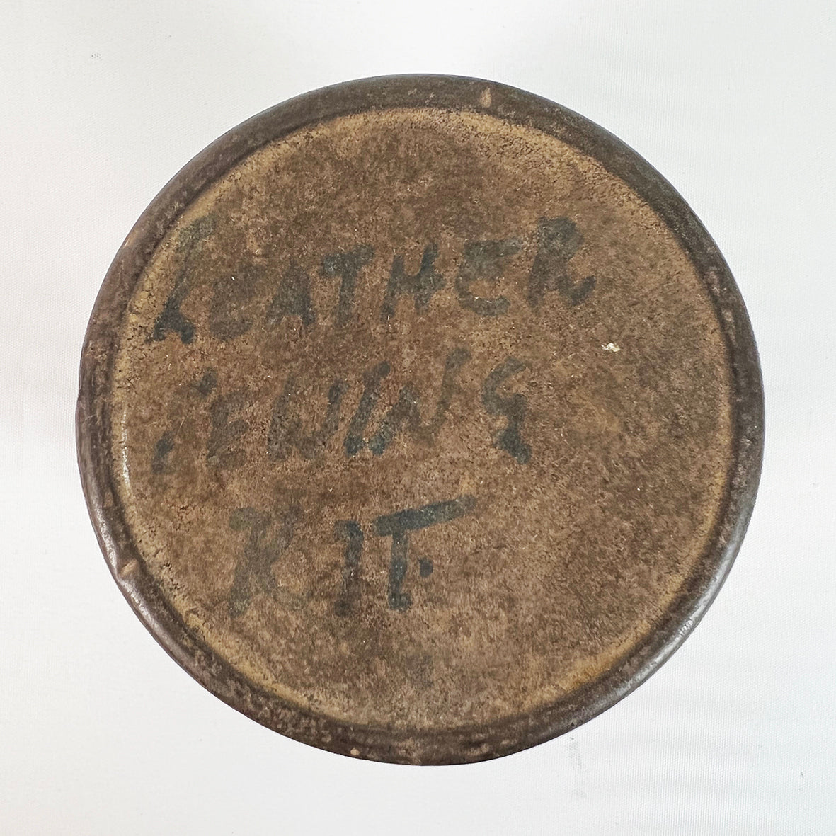Leather Sewing Kit in Rusted Metal Tin