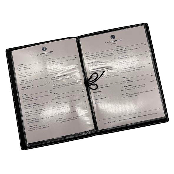 Black Leather Menu Folder