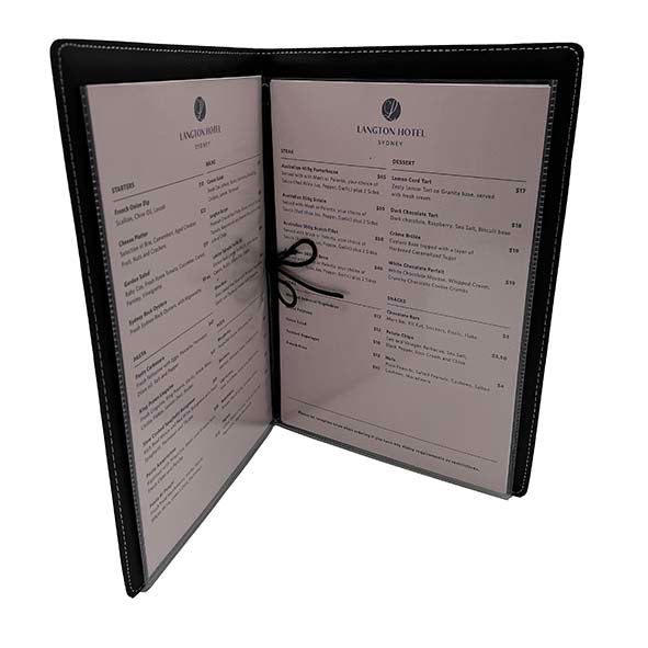 Black Leather Menu Folder