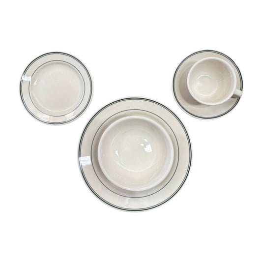Vintage Style Green Lined Crockery Sets