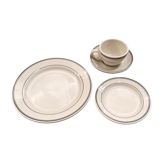 Vintage Style Green Lined Crockery Sets