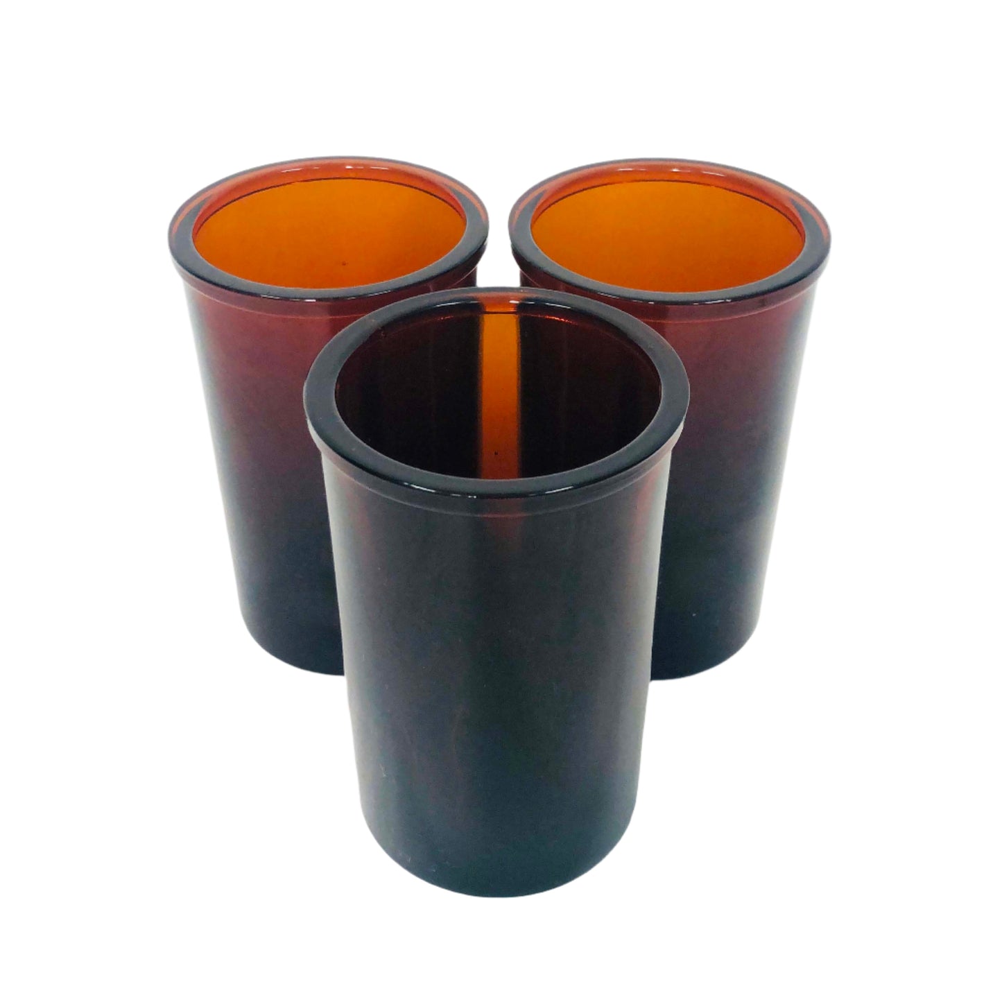 Amber Glass Tea Light Holders