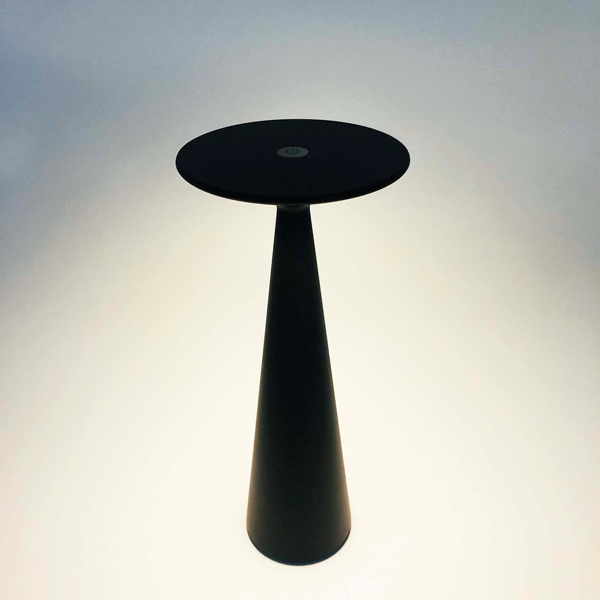 Black Battery Powered Conical Table Lamps (3 Available)