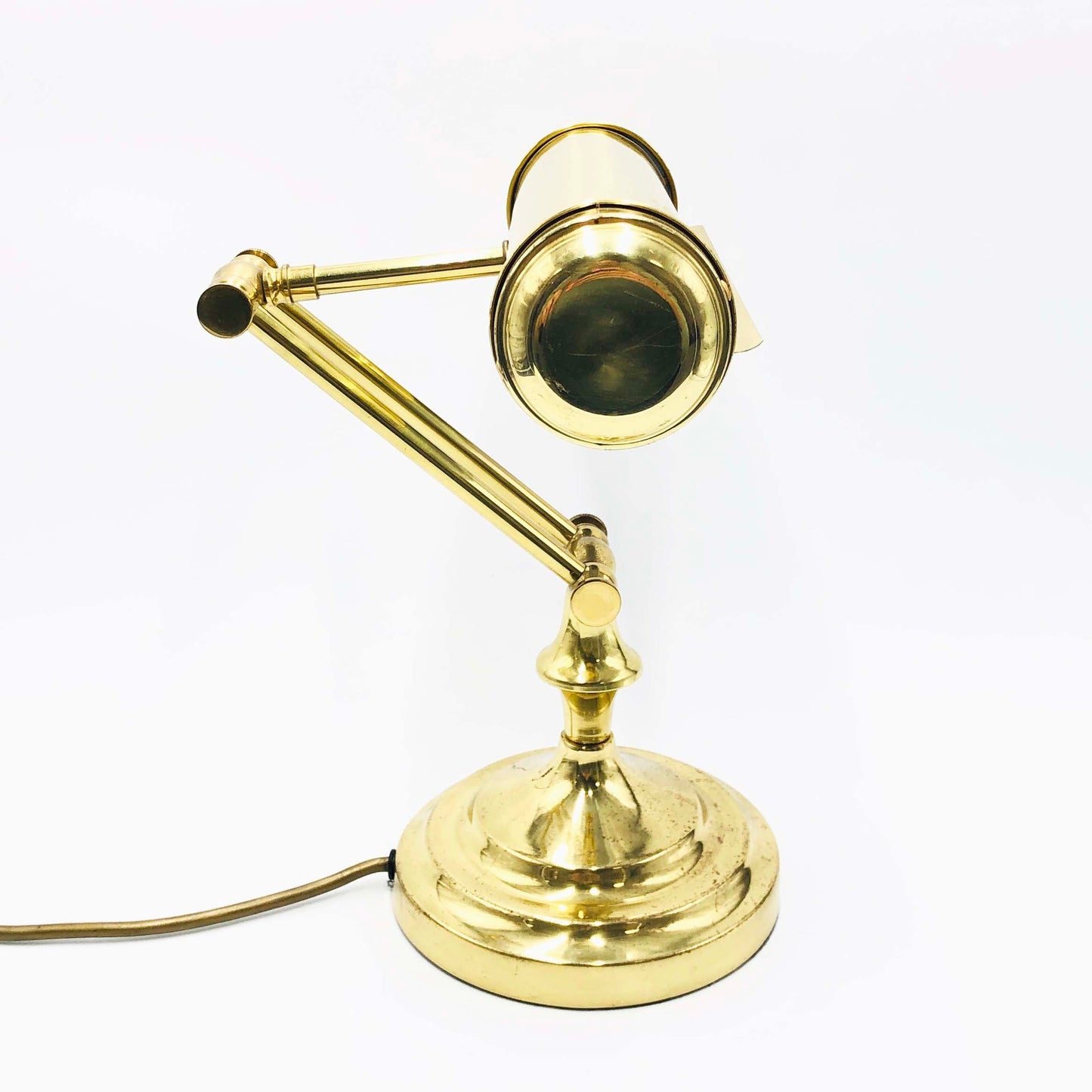 Mid Century Adjustable Brass Bankers Lamp