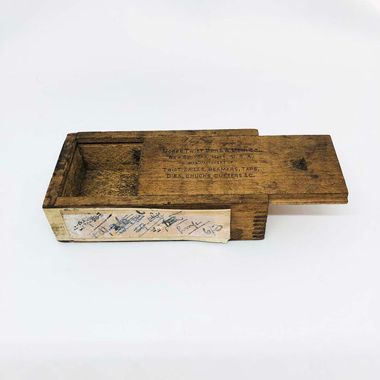 Morse Twist Drill & Machine Co. Dovetailed Wooden Box