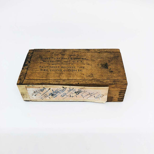 Morse Twist Drill & Machine Co. Dovetailed Wooden Box