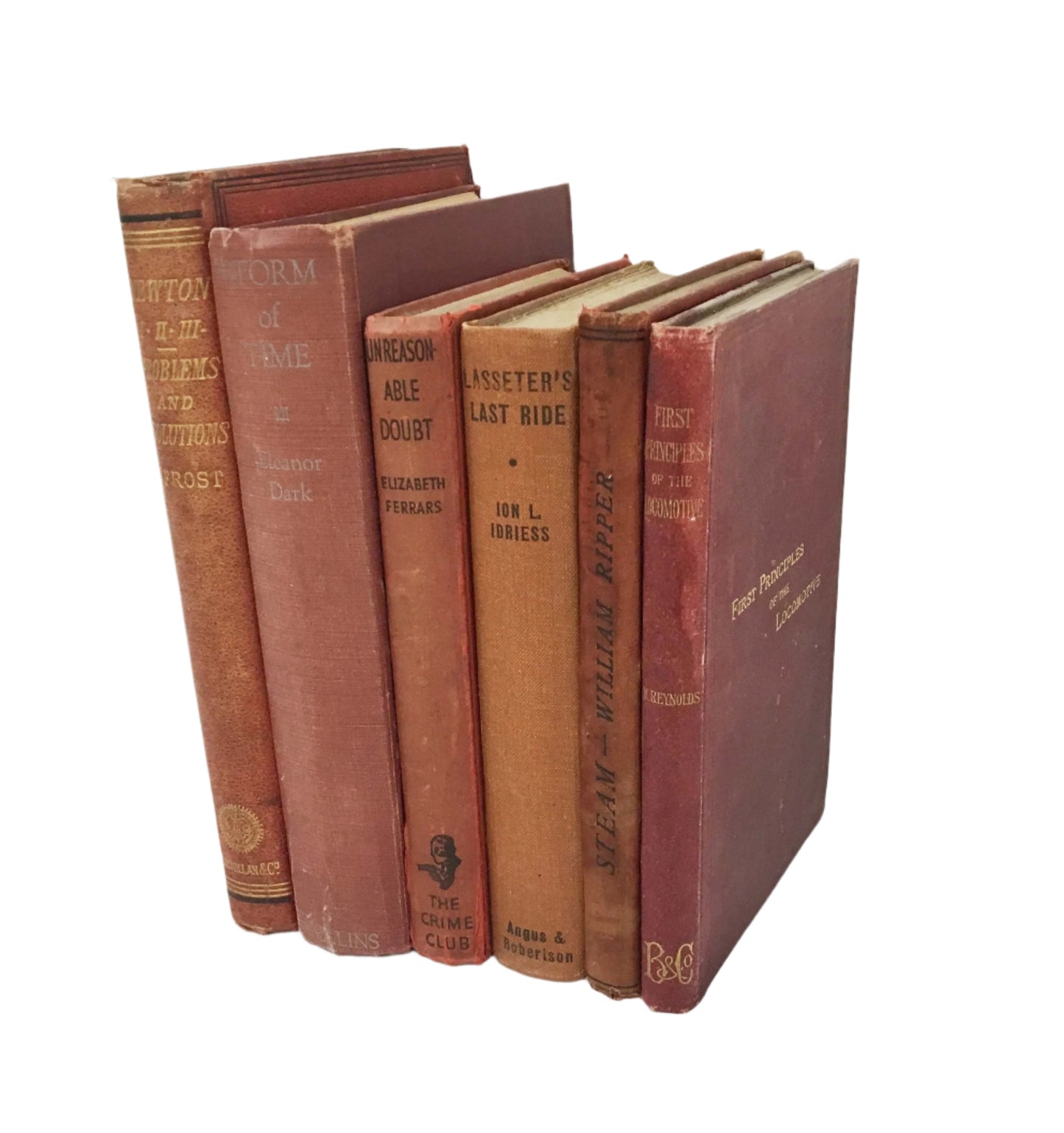 Selection of Red Hardback Aged Books