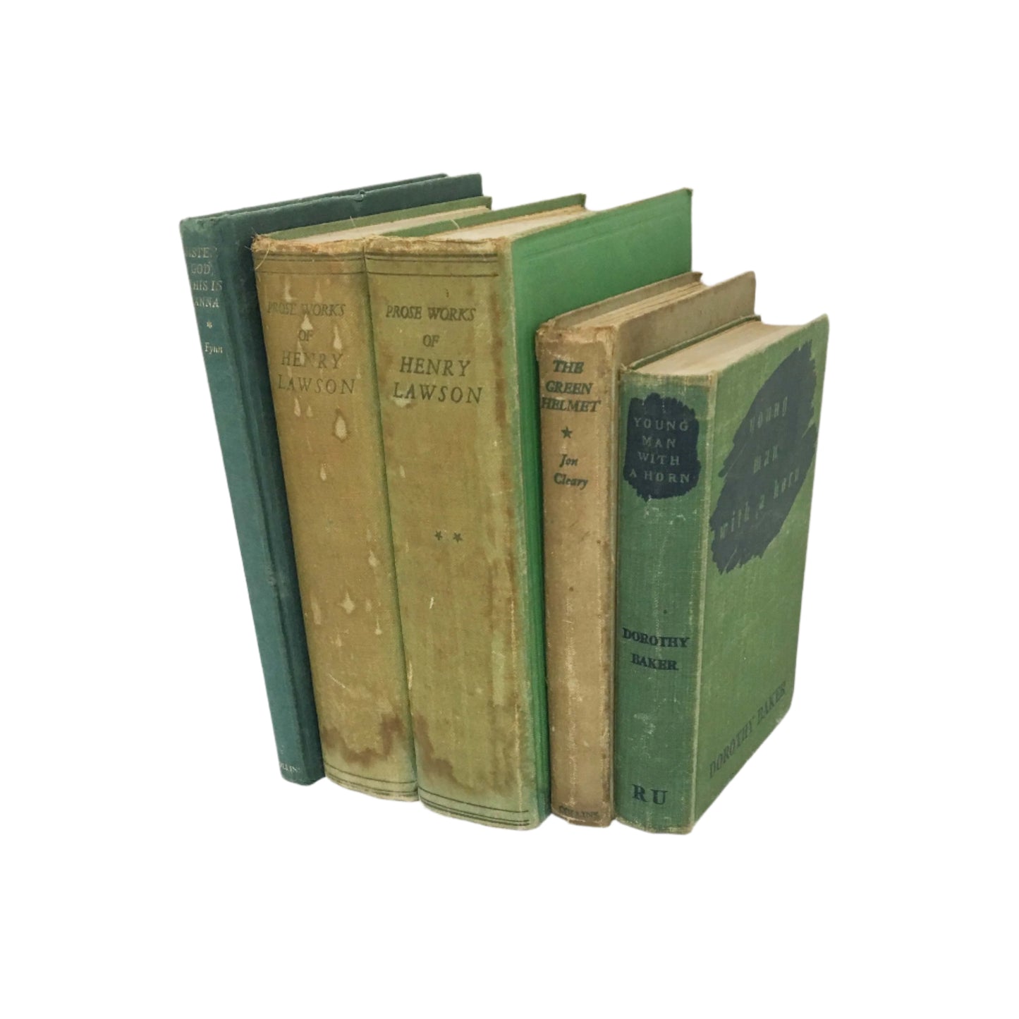 Selection of Green Hardback Aged Books