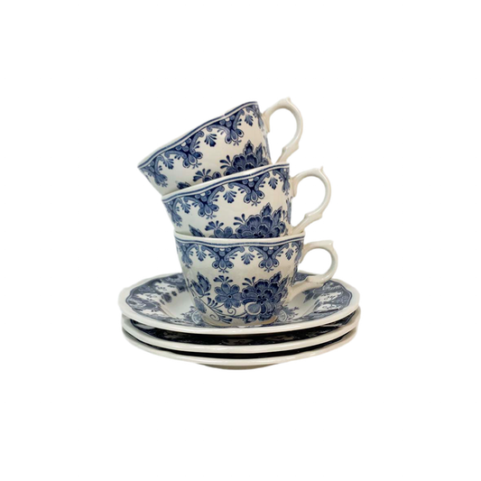 Blue Floral Tea Cup & Saucer Set