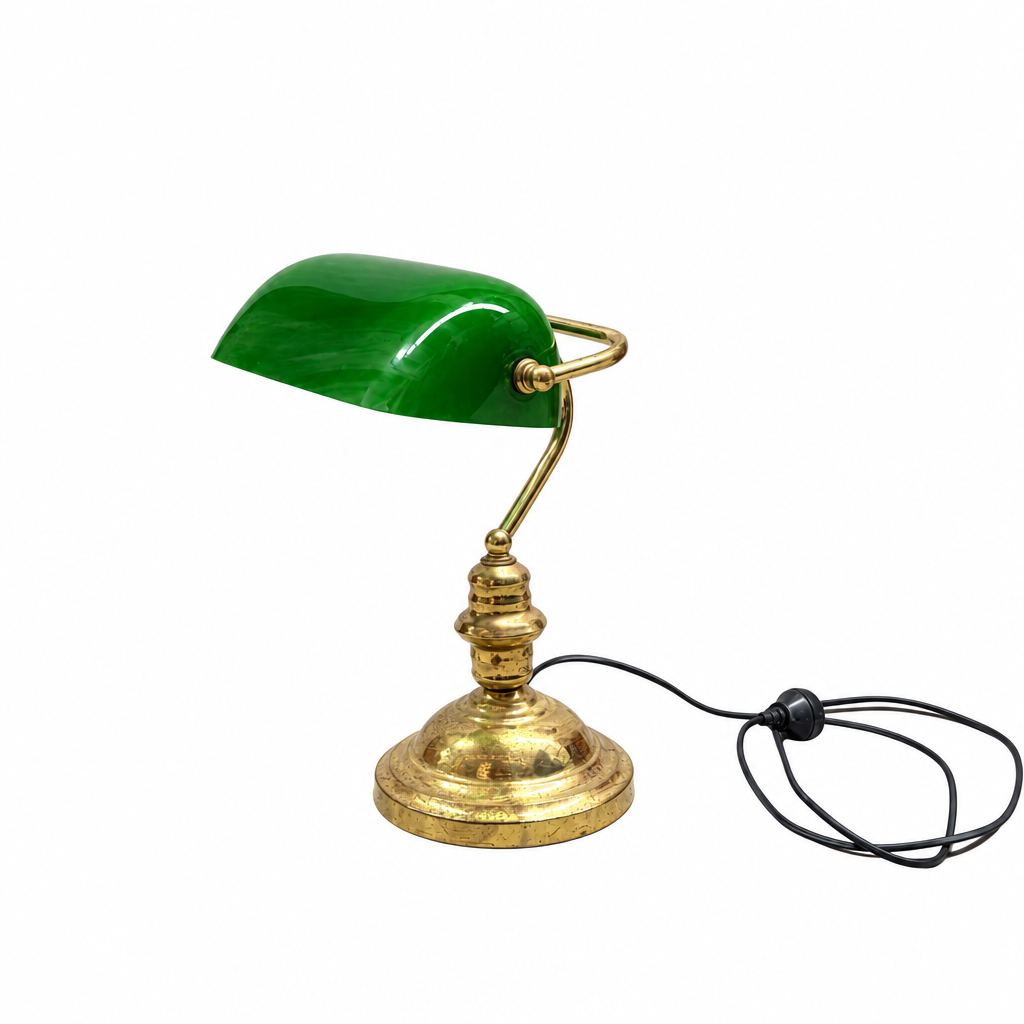 Bankers Lamp in Green & Gold