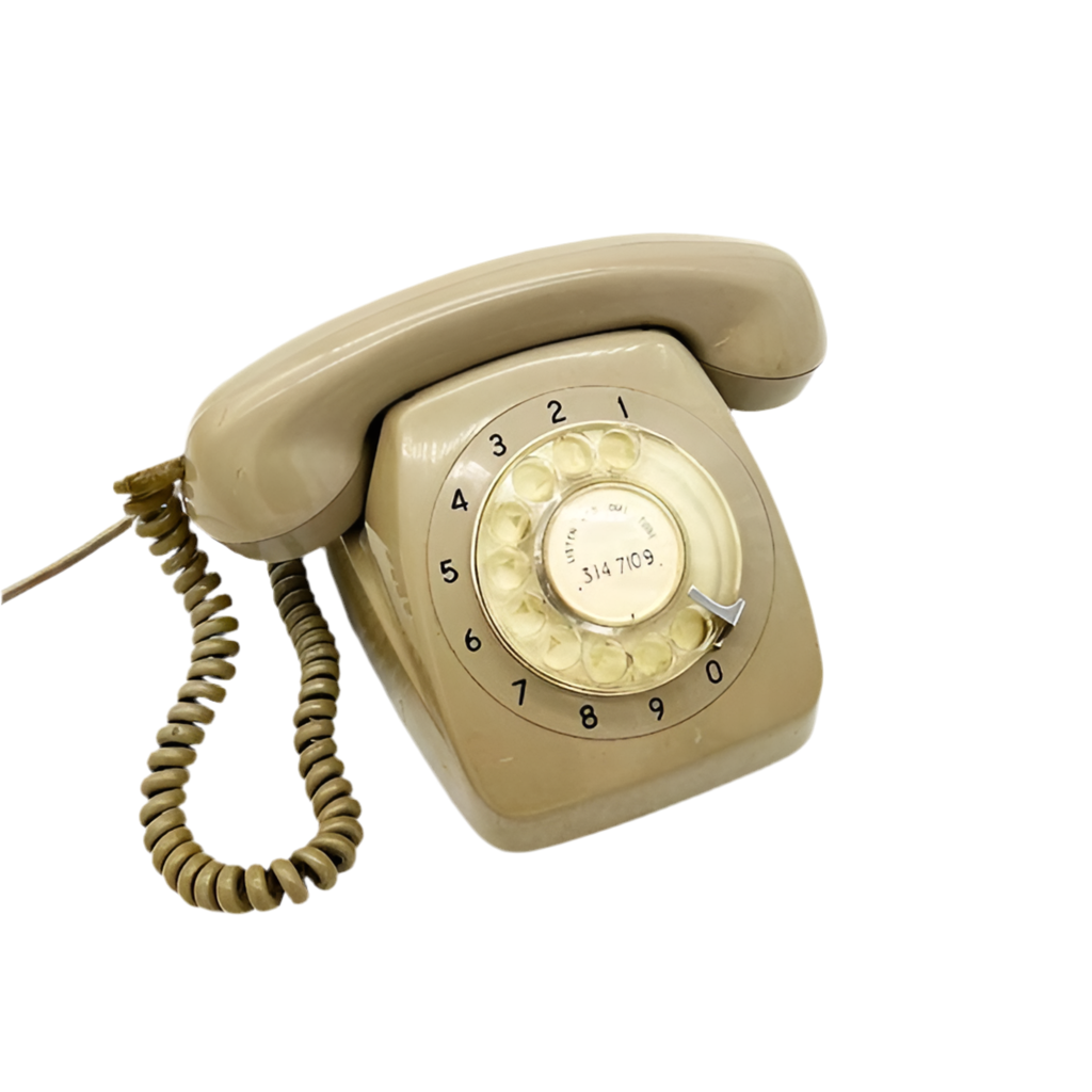 80's Taupe Rotary Dial Telephone