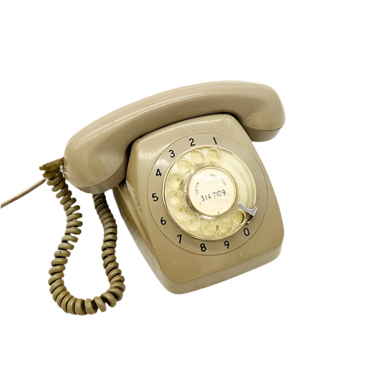 80's Taupe Rotary Dial Telephone