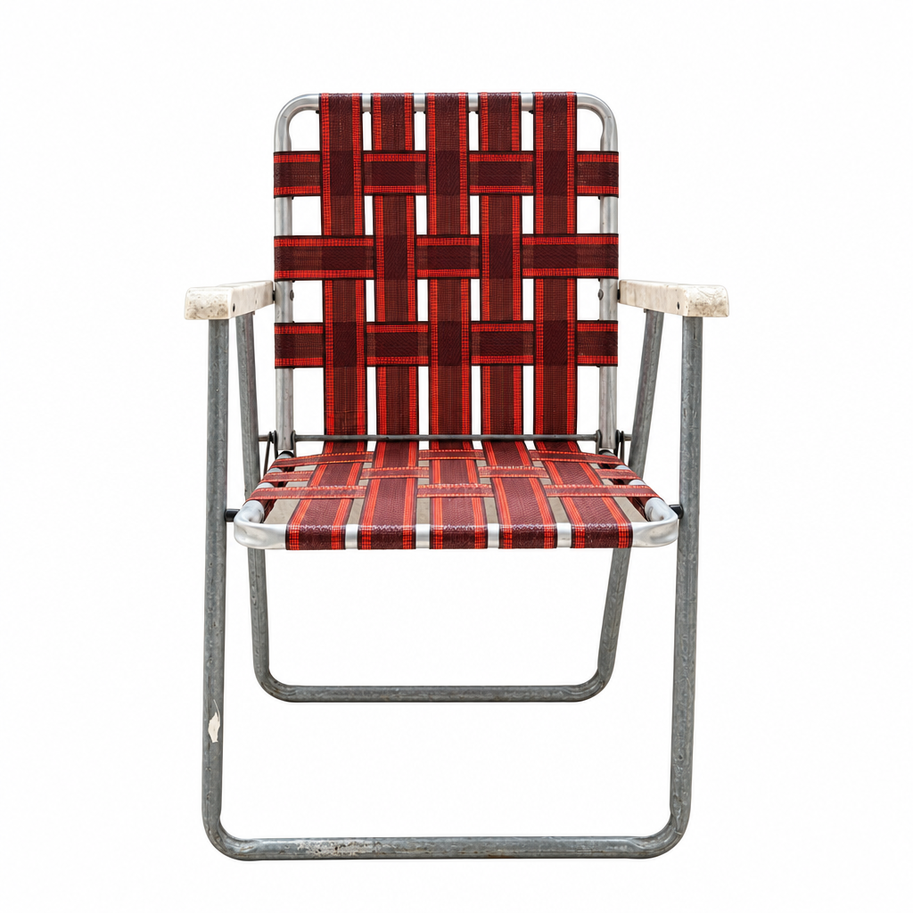 Vintage Folding Webbed Lawn Chair