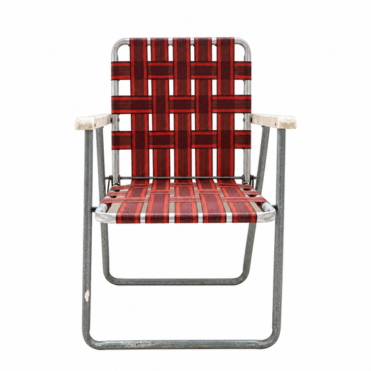 Vintage Folding Webbed Lawn Chair