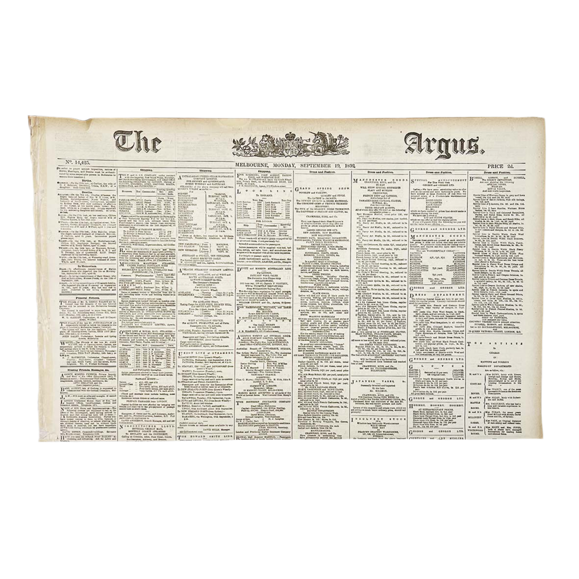 The Argus Newspaper - 1892