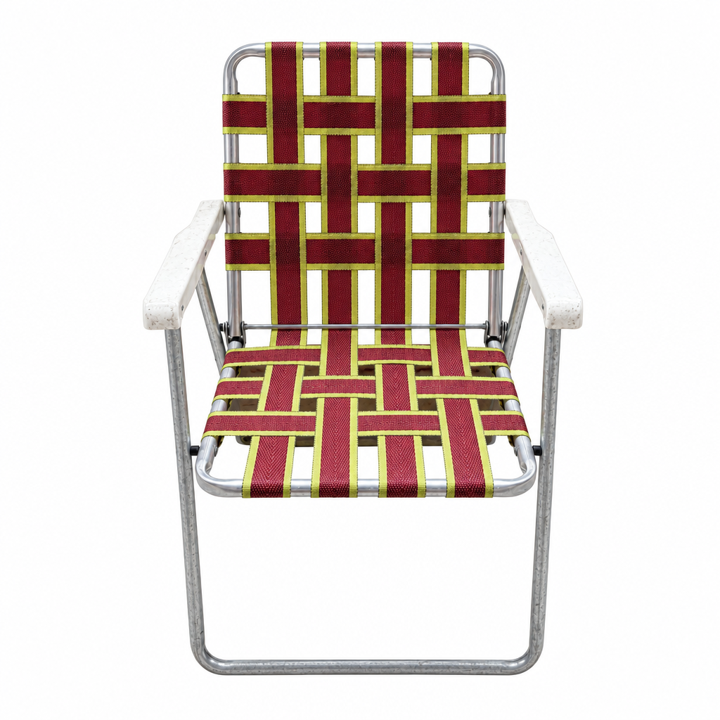 Vintage Webbed Folding Lawn Chair