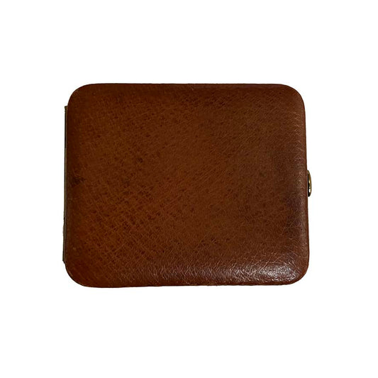 Brown Leather and Gold Cigarette Case (New)