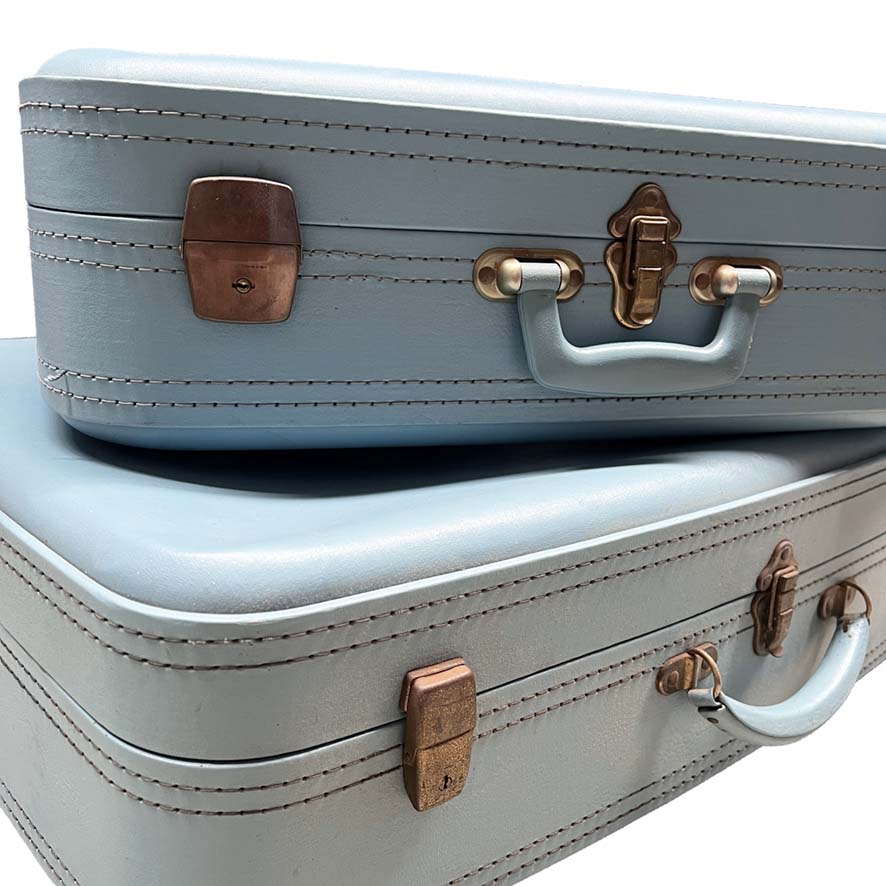 Vintage Dusty Blue Set of Suitcases #2