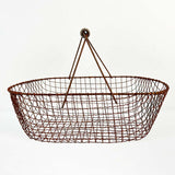 Wire Metal Basket with Wooden Handle