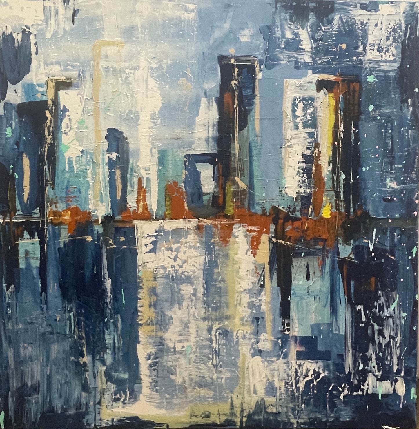 Gabrielle Reiher - Blue Abstract City Scape