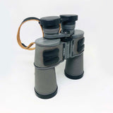 Grey Binoculars in Brown Leather Case