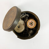 Leather Sewing Kit in Rusted Metal Tin