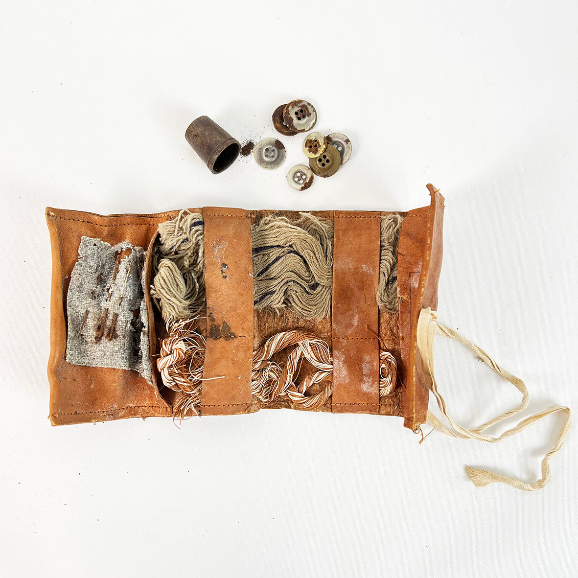 Leather Bound Sewing Kit