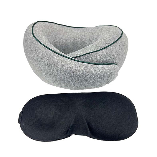 Neck Pillow & Eye Mask Set in Grey