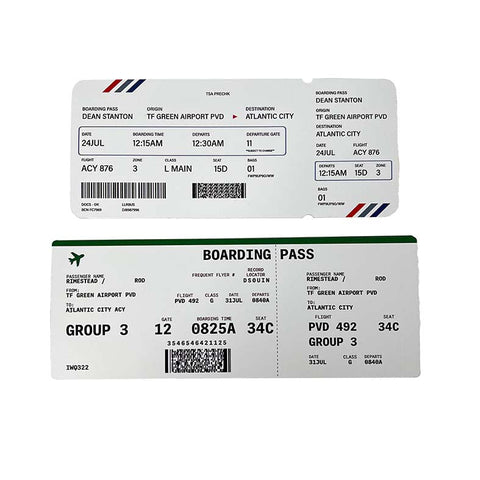 Set of Background Extras Boarding Passes