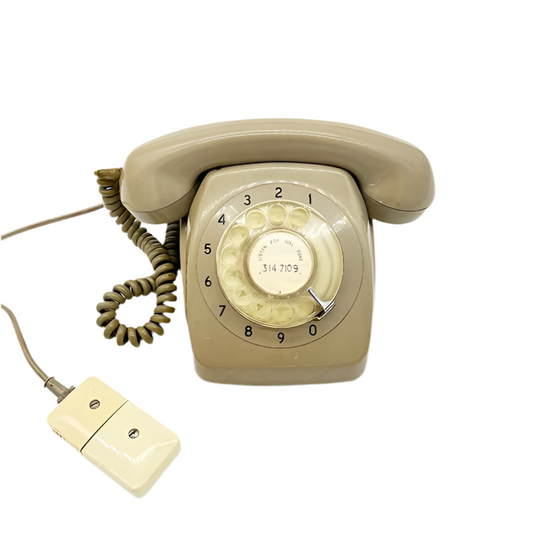 80's Taupe Rotary Dial Telephone