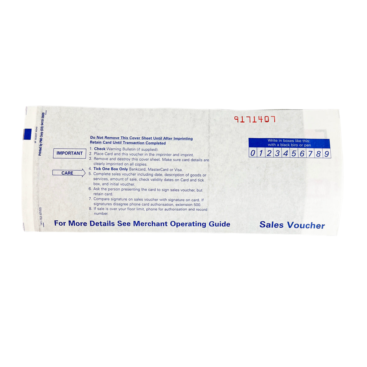 Merchant Credit Card Imprinter - Expendables