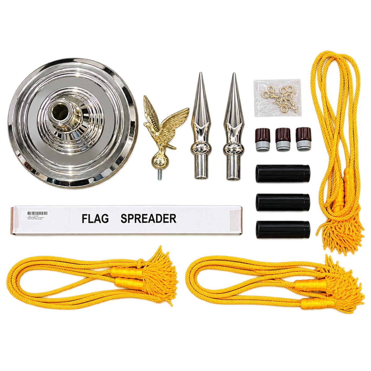 Full US Indoor Flag Pole Set (Includes 4 Flags) - 3 Available