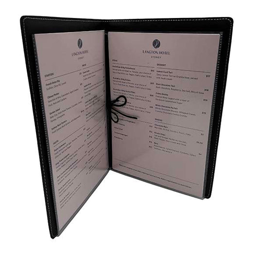 Black Leather Menu Folder