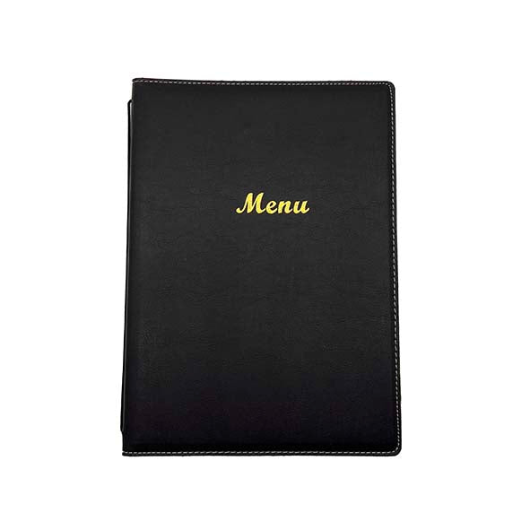 Black Leather Menu Folder