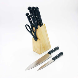 Wooden Knife Block with Blunted Knives