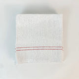 Set of Ribbed Tea Towels with Red Stripe