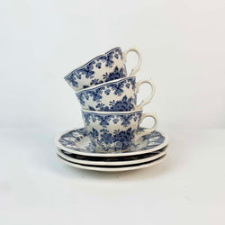 Blue Floral Tea Cup & Saucer Set