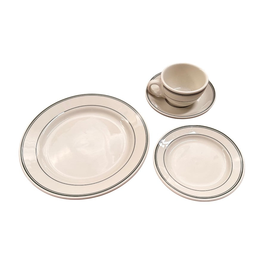 Vintage Style Green Lined Crockery Sets
