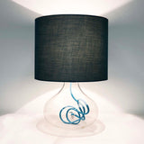 Glass Table Lamp With Teal Shade