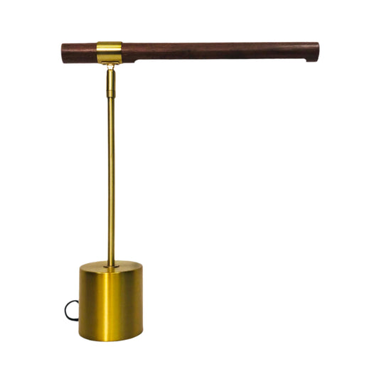 Brass and Wood Linear Lamps
